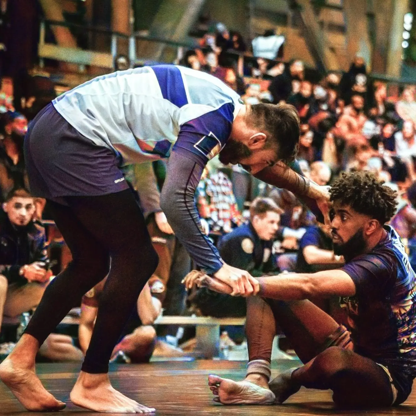 Live submission grappling competition action