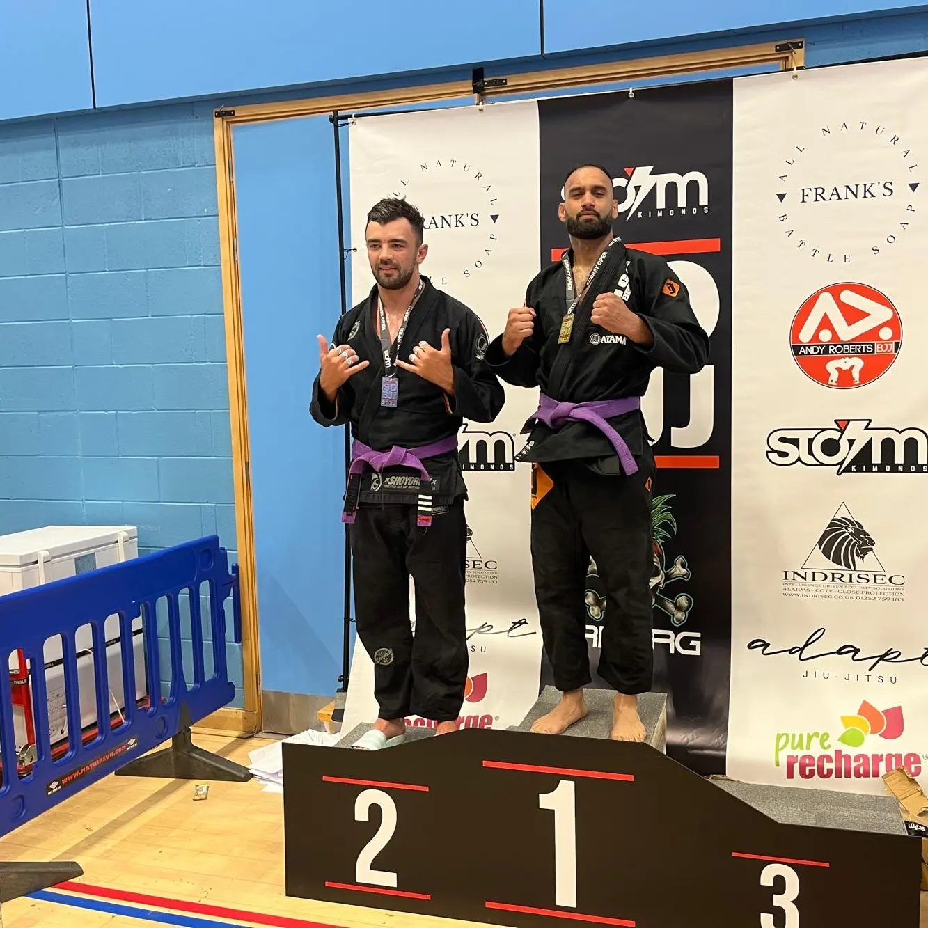 Two Southall grapplers on the competition podium